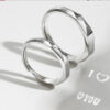S925 Sterling Silver Rings by Light Reflect Show Surprise Love Pattern