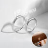 S925 Sterling Silver Rings by Light Reflect Show Surprise Love Pattern