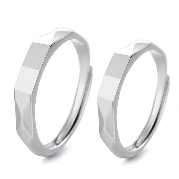 S925 Sterling Silver Rings by Light Reflect Show Surprise Love Pattern