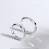 S925 Sterling Silver Rings by Light Reflect Show Surprise Love Pattern