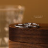 S999 Sterling Silver Bamboo Couple Rings 2-Piece Set Minimalist Niche