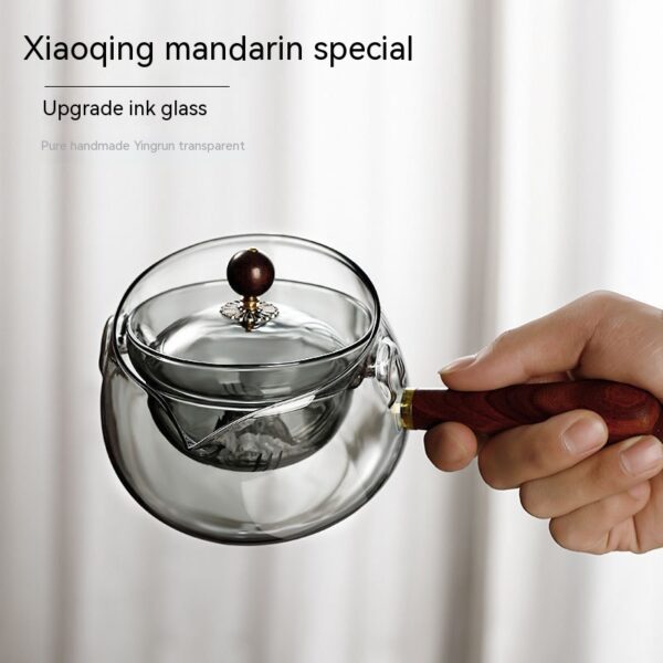 Semi-automatic Rotary Heat-resistant Glass Teapot Lazy Tea Making Semi-automatic Rotary Heat-resistant Glass Teapot Lazy Tea Making