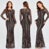 Sequins Women Maxi Dresses Long Sleeve Female Party Dresses Sequins Women Maxi Dresses Long Sleeve Female Party Dresses