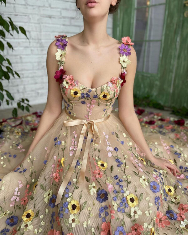 Sevintage Exquisite 3D Flowers Prom Dresses Sweetheart Sevintage Exquisite 3D Flowers Prom Dresses Sweetheart