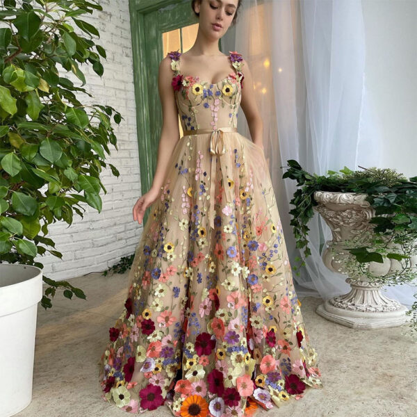 Sevintage Exquisite 3D Flowers Prom Dresses Sweetheart Sevintage Exquisite 3D Flowers Prom Dresses Sweetheart