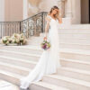 Sexy Backless Deep V-neck Wedding Dress Women White Evening