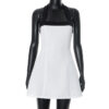 Sexy Black Halter Off Shoulder White Mini Dress Women Sleeveless Casual Sexy Black Halter Off Shoulder White Mini Dress Women Sleeveless Casual