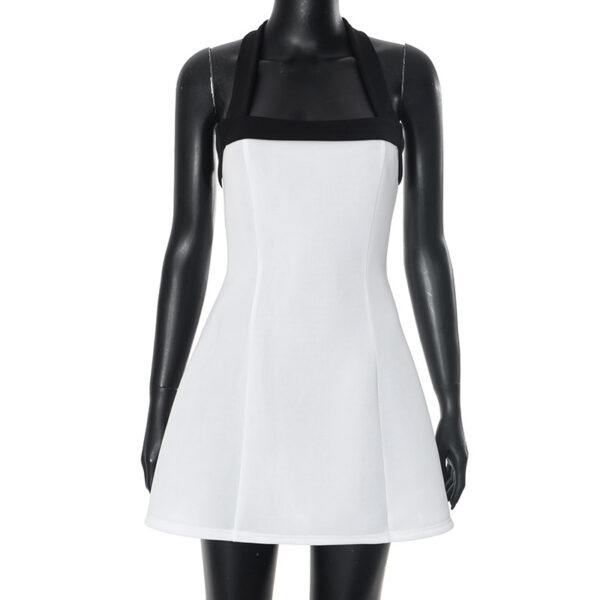 Sexy Black Halter Off Shoulder White Mini Dress Women Sleeveless Casual Sexy Black Halter Off Shoulder White Mini Dress Women Sleeveless Casual