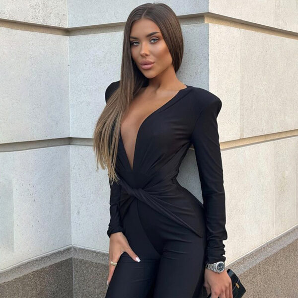 Sexy Deep V-neck Jumpsuit for Women Sexy Deep V-neck Jumpsuit for Women