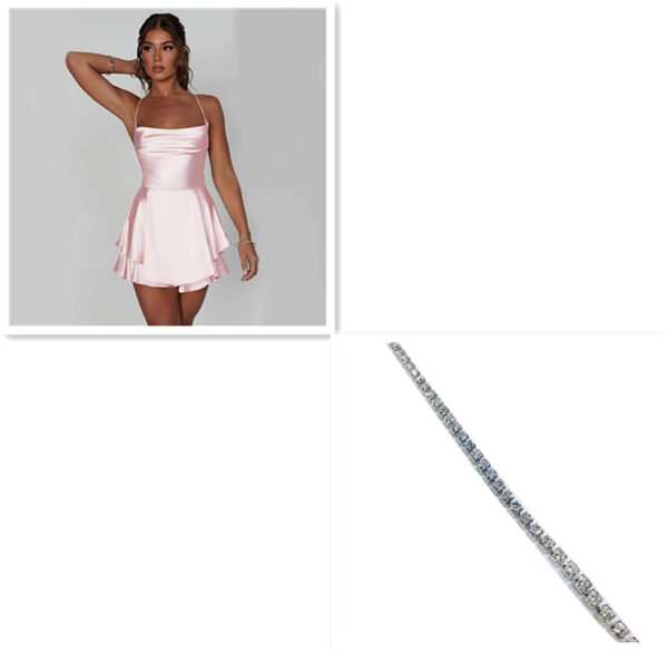 Sexy Suspender Skirt for Women Elegant Slim Strap Satin Backless Lace Sexy Suspender Skirt for Women Elegant Slim Strap Satin Backless Lace
