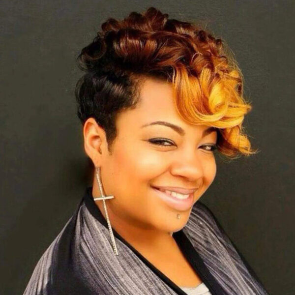 Short Curly Hair Wig Chemical Fiber Headgear Short Curly Hair Wig Chemical Fiber Headgear