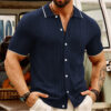 Short-sleeved Polo Shirt Summer Button Lapel Top Fashion Business