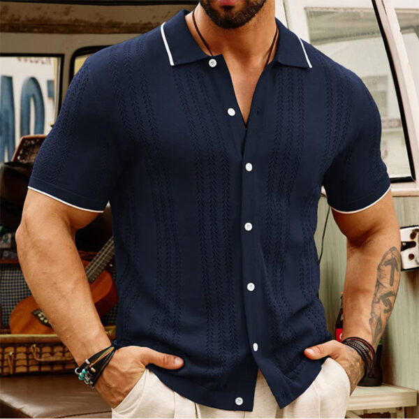 Short-sleeved Polo Shirt Summer Button Lapel Top Fashion Business