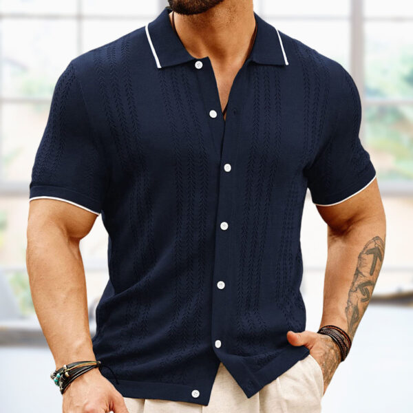 Short-sleeved Polo Shirt Summer Button Lapel Top Fashion Business