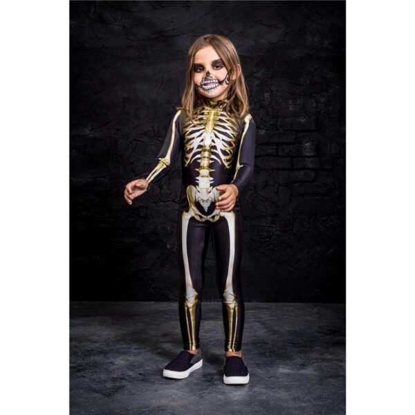 Skeleton Digital Printing Parent-child Long-sleeved Jumpsuit Trend