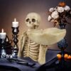 Skull Tray Ornament with Bowl Unique Skeleton Design for Indoor Skull Tray Ornament with Bowl Unique Skeleton Design for Indoor