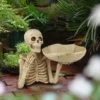 Skull Tray Ornament with Bowl Unique Skeleton Design for Indoor Skull Tray Ornament with Bowl Unique Skeleton Design for Indoor