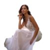 Slim and Deep V Suspender Light Wedding Dress Slim and Deep V Suspender Light Wedding Dress