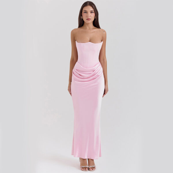 Slim Tube Top Long Dress Sexy Fashion Bandeau Backless Party Evening Slim Tube Top Long Dress Sexy Fashion Bandeau Backless Party Evening