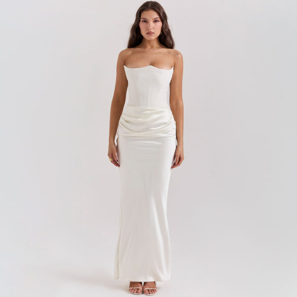 Slim Tube Top Long Dress Sexy Fashion Bandeau Backless Party Evening Slim Tube Top Long Dress Sexy Fashion Bandeau Backless Party Evening