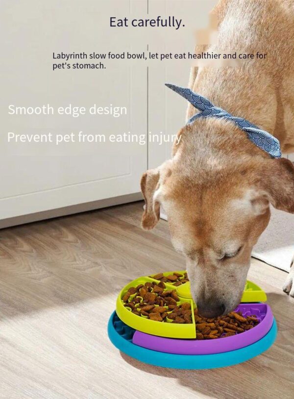 Slow Food Bowl Anti Choking Cat Dog Basin Puzzle Feeder Healthy Pet