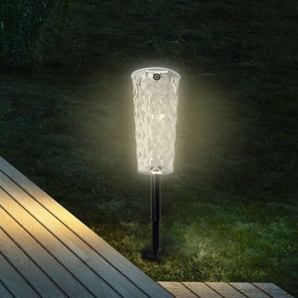 Solar Garden Lamp 10 Colors Changing Crystal Rose Light Shape LED