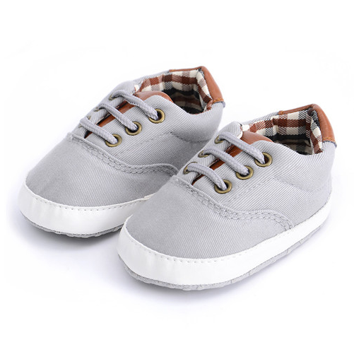 Solid Color Casual Lace Soft Bottom Baby Canvas Shoes Toddler