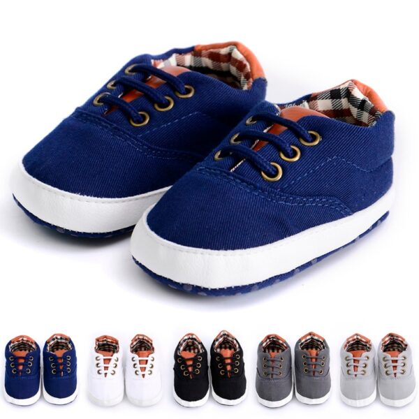 Solid Color Casual Lace Soft Bottom Baby Canvas Shoes Toddler