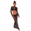 Solid Color Hollow Beach Bikini Swimsuit Blouse Solid Color Hollow Beach Bikini Swimsuit Blouse