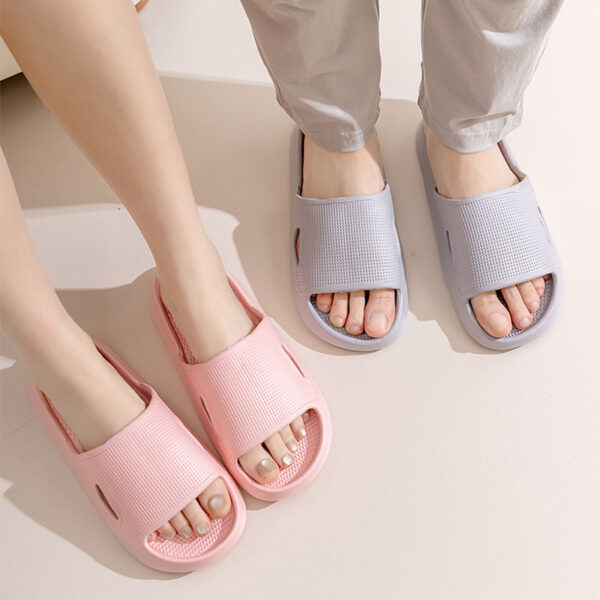 Solid Color Thick Bottom Home Slippers Summer Non-slip Floor Bathroom