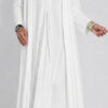 Solid Color V-neck Sleeveless Dress Long Cardigan Jacket Suit for Women