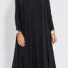 Solid Color V-neck Sleeveless Dress Long Cardigan Jacket Suit for Women