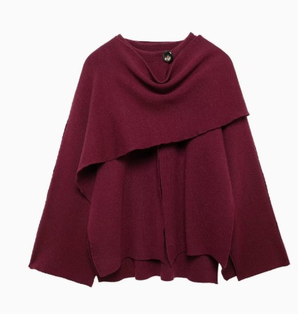Solid Knitted Cardigan with Asymmetrical Scarf Design Fashion Short