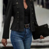 Solid Short Jacket Double Breasted Decorative Design Fashion Retro Solid Short Jacket Double Breasted Decorative Design Fashion Retro