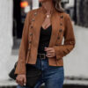 Solid Short Jacket Double Breasted Decorative Design Fashion Retro Solid Short Jacket Double Breasted Decorative Design Fashion Retro