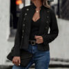 Solid Short Jacket Double Breasted Decorative Design Fashion Retro Solid Short Jacket Double Breasted Decorative Design Fashion Retro