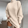 Solid Turtleneck Long Sweater Winter Warm Women Dress Solid Turtleneck Long Sweater Winter Warm Women Dress