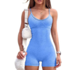 Spaghetti Strap Shorts Jumpsuit Sports Yoga Workout Tight Romper Women