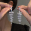 Sparkling Zircon Christmas Tree Drop Earrings for Women Trendy Xmas Sparkling Zircon Christmas Tree Drop Earrings for Women Trendy Xmas