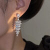 Sparkling Zircon Christmas Tree Drop Earrings for Women Trendy Xmas Sparkling Zircon Christmas Tree Drop Earrings for Women Trendy Xmas