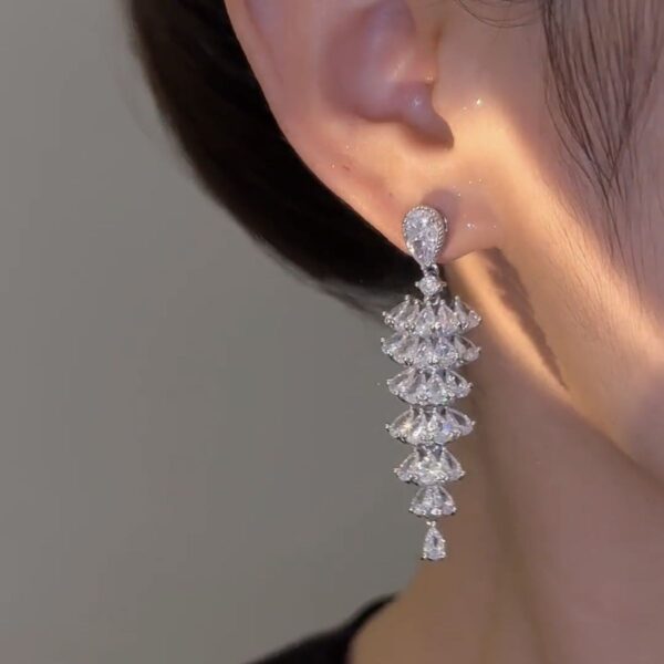 Sparkling Zircon Christmas Tree Drop Earrings for Women Trendy Xmas Sparkling Zircon Christmas Tree Drop Earrings for Women Trendy Xmas