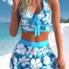 Split Swimwear Skirt Conservative Large Print Split Swimwear Skirt Conservative Large Print