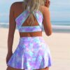 Split Swimwear Skirt Conservative Large Print Split Swimwear Skirt Conservative Large Print