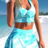 Split Swimwear Skirt Conservative Large Print Split Swimwear Skirt Conservative Large Print