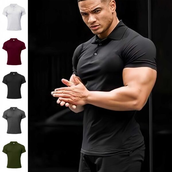 Sports Polo Shirt Summer Short-sleeved Tops Men's Solid Color T-shirt Sports Polo Shirt Summer Short-sleeved Tops Men's Solid Color T-shirt