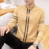 Spring and Autumn Mens Printed Long-sleeved T-shirt Teen Round Neck