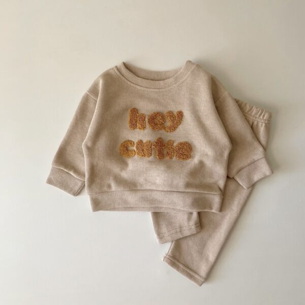 Spring and Autumn Newborn Alphabet Embroidery Baby Long Sleeve