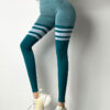 Stripe Design Fitness Leggings High Waisted Tummy Control Gym Yoga