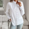 Striped Long Sleeve Shirt Fashion Ruffle Design Button Up Tops Casual Striped Long Sleeve Shirt Fashion Ruffle Design Button Up Tops Casual