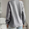 Striped Long Sleeve Shirt Fashion Ruffle Design Button Up Tops Casual Striped Long Sleeve Shirt Fashion Ruffle Design Button Up Tops Casual